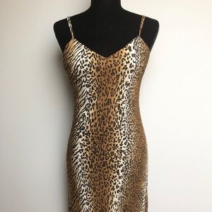 Vintage Animal Print Maxi Dress